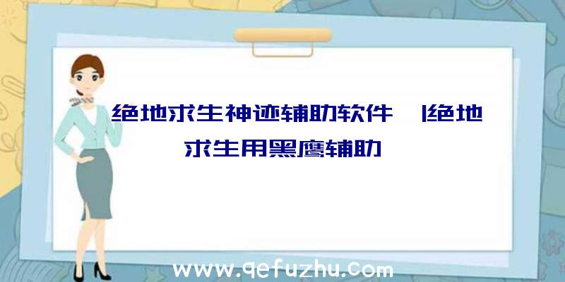 「绝地求生神迹辅助软件」|绝地求生用黑鹰辅助